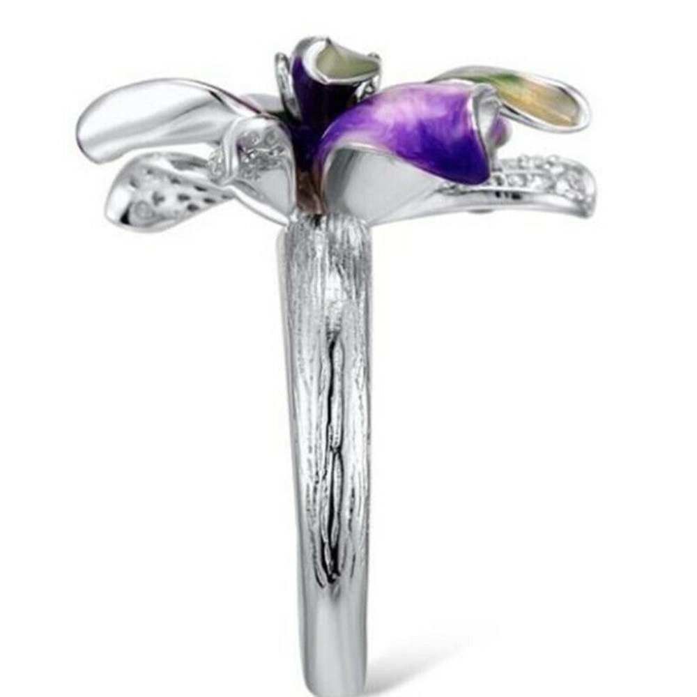 Flower 925 Silver  Silver Citrine Ring New - Picture 4 of 4